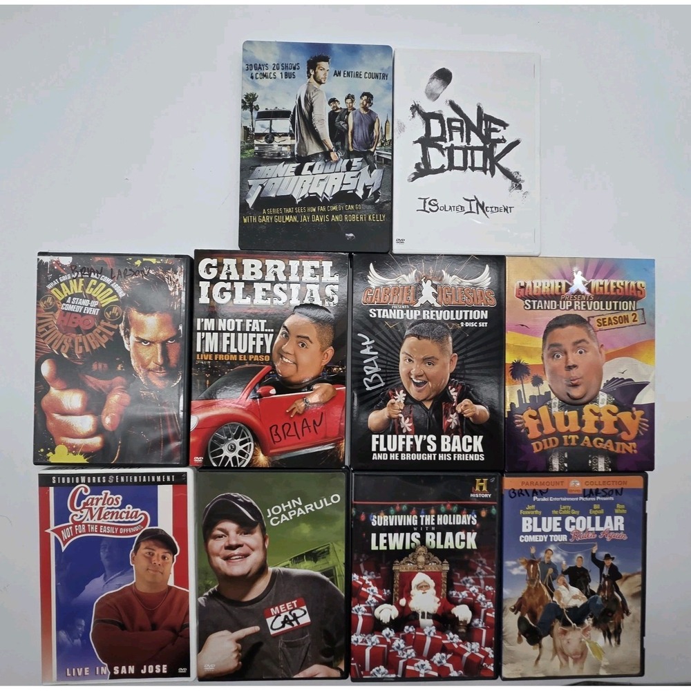 Comedy Specials Stand Up DVD Lot 10 Dane Cook Gabriel Iglesias Lewis Black